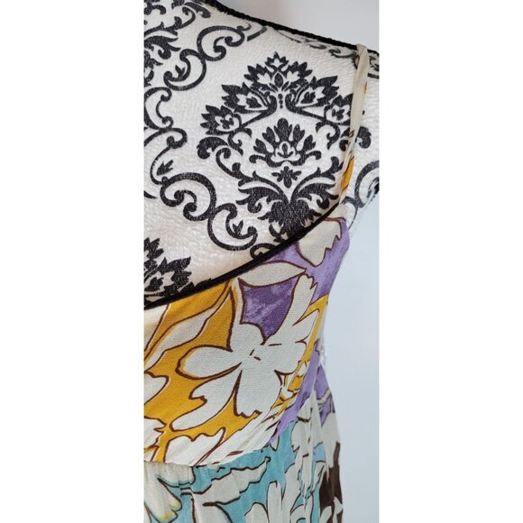 Women's Sonoma Casual Deep White Maxi Dress Drifter Brown Multi Size XS Multicol - Picture 3 of 6